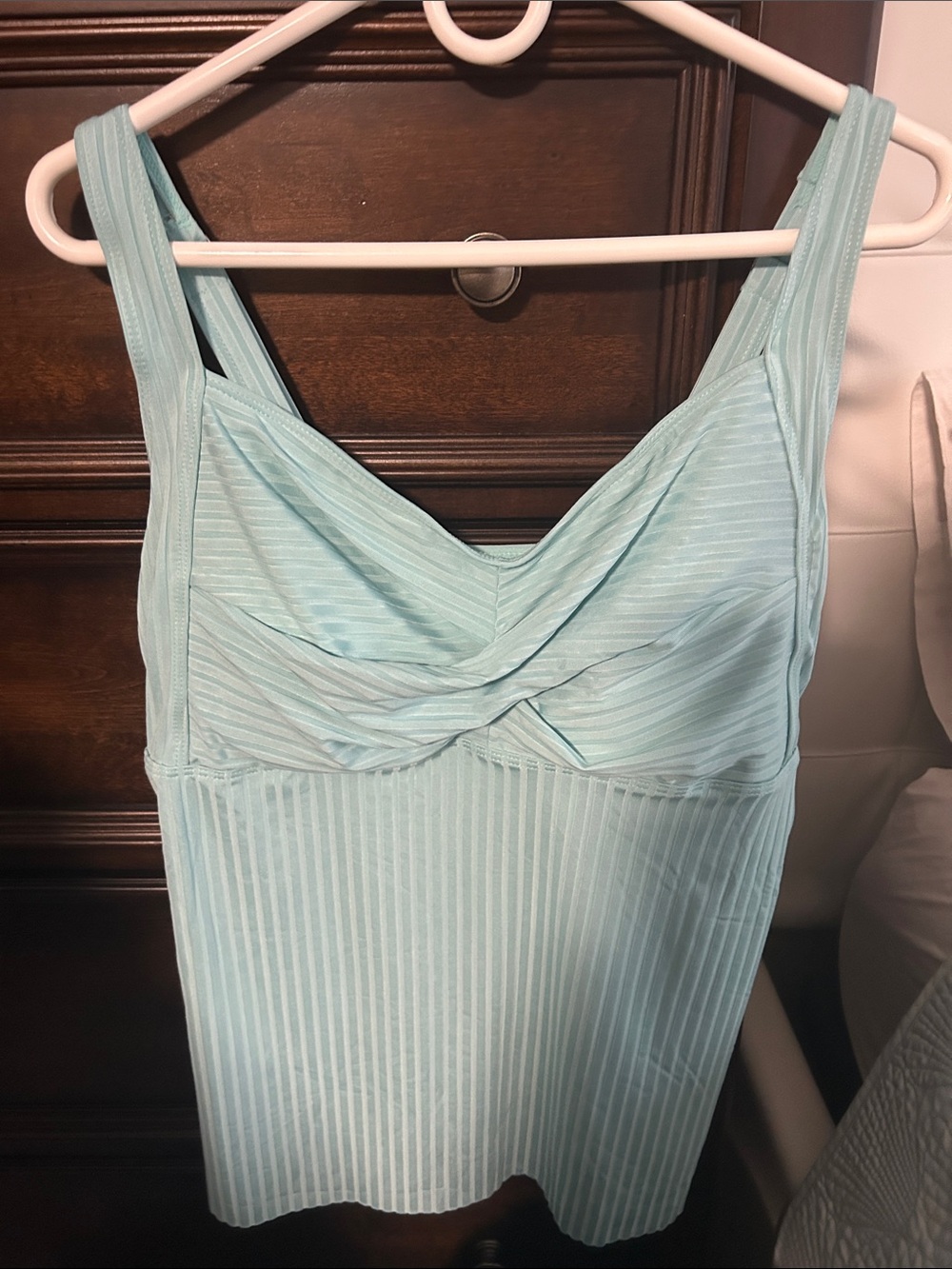 Women’s Twist-Front Swim Tank with Swim matching tropical shorts